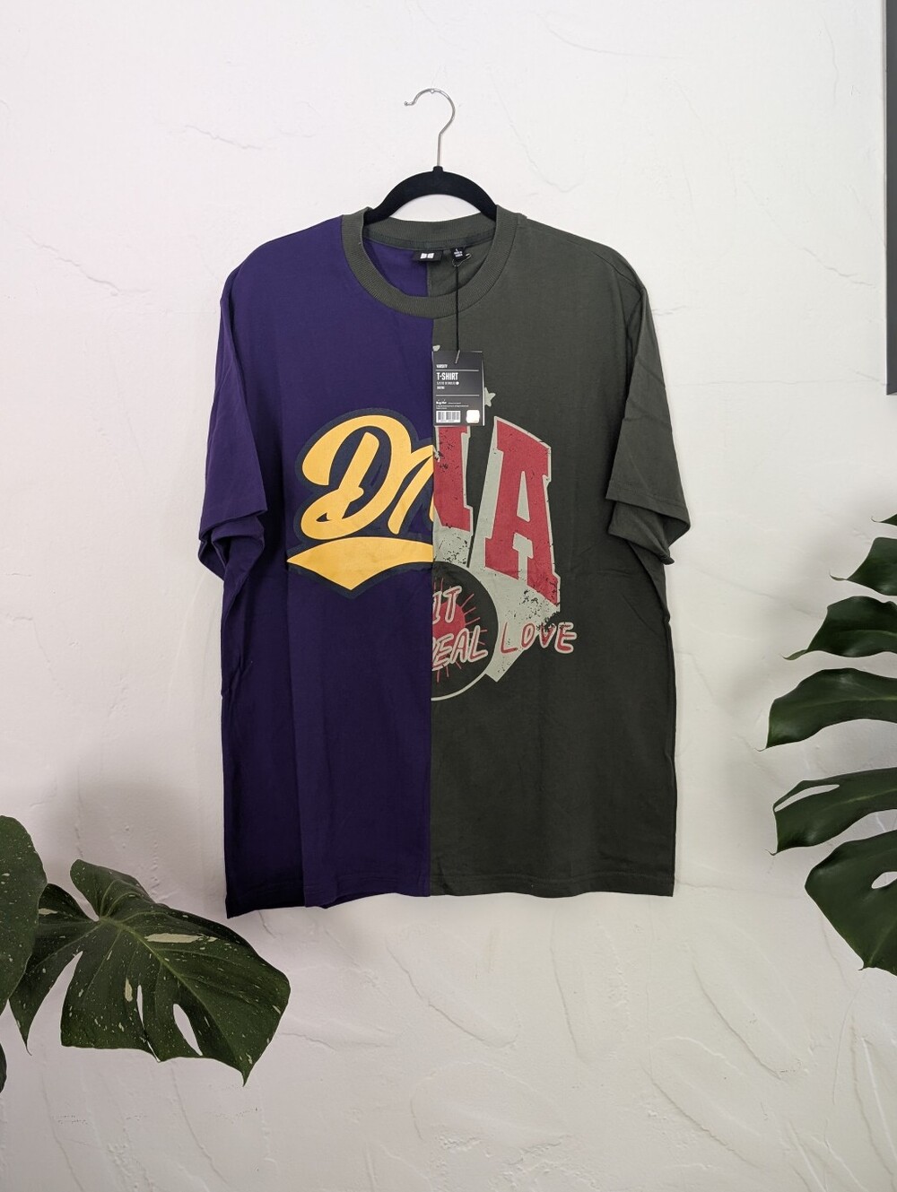 BTS S/S Tee 18 DNA Olive & Purple Split T-Shirt Large Kpop